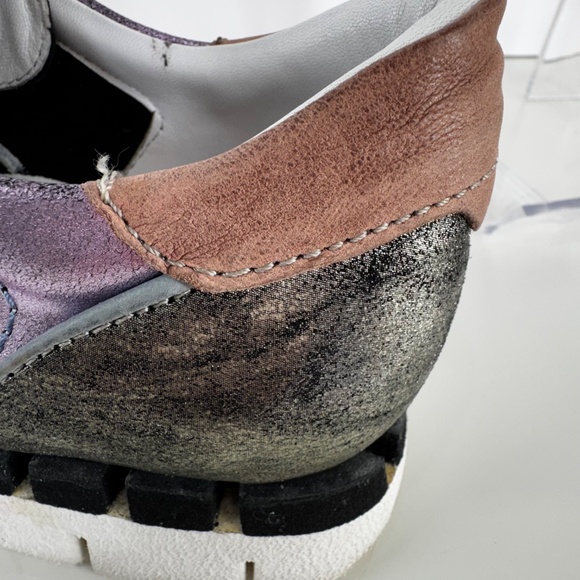 A.S.98 Italian Leather Sneakers Metallic Embossed Casual Comfort Shoes Rare - Picture 8 of 9